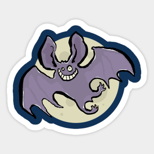 The moon and bat Sticker